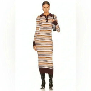 Song of Style Idella Polo Dress in Lilac & Cognac Multi (Sample) Sz S